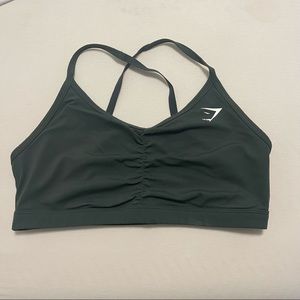 Gymshark Ruched Training Sports Bra Dark Green